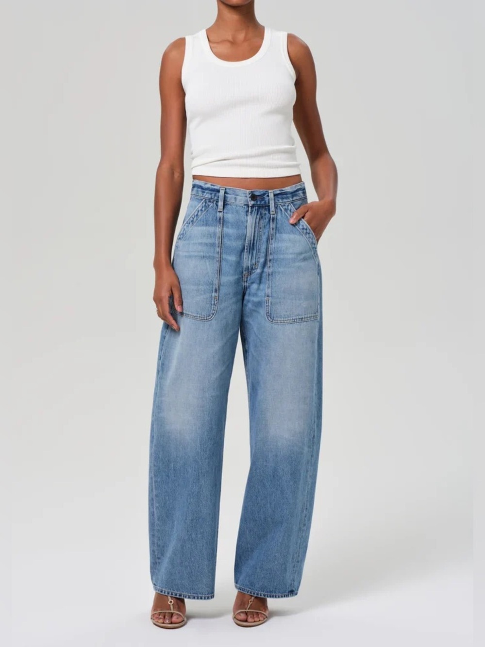 Citizens of Humanity Ayla Baggy Utility Jeans Zenith Size 25 High Rise Wide Leg